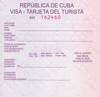 Cuban Tourist Card for US Citizens