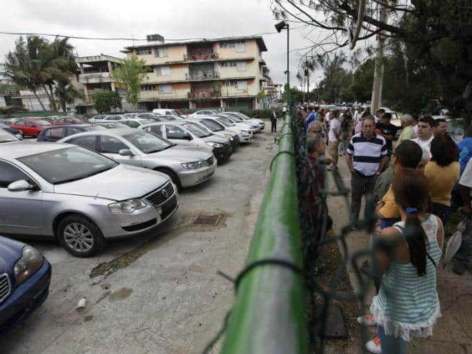 Car depot in Cuba