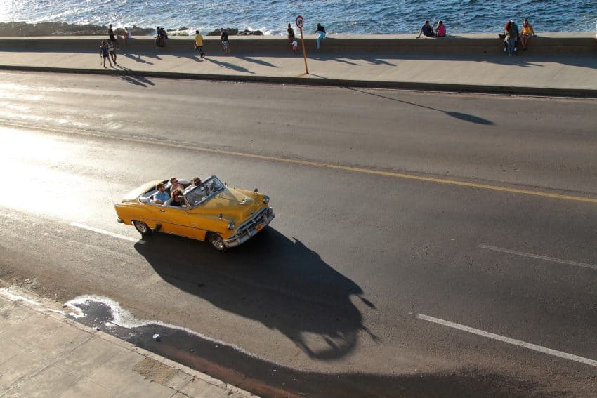 Classic American cars in the street in Havana 10