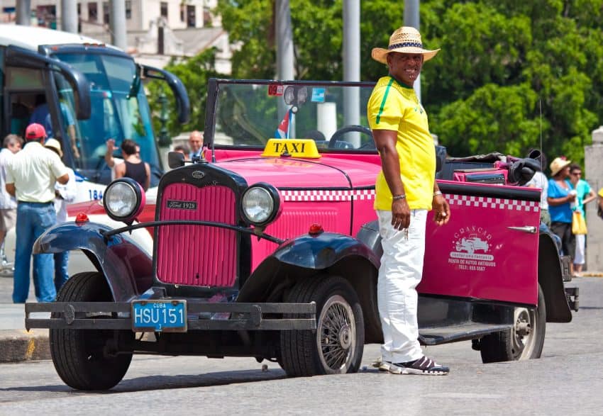 Classic American cars in the street in Havana 4