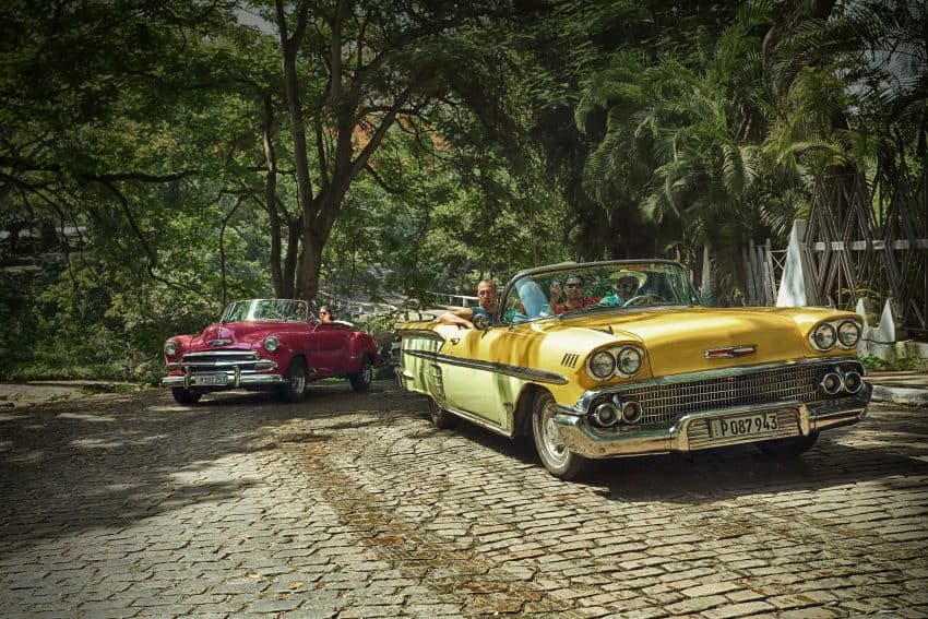 Classic American cars in the street in Havana 8